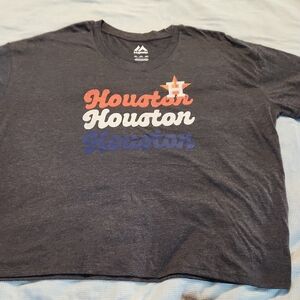 Majestic Dark Gray Logo Crewneck Tee